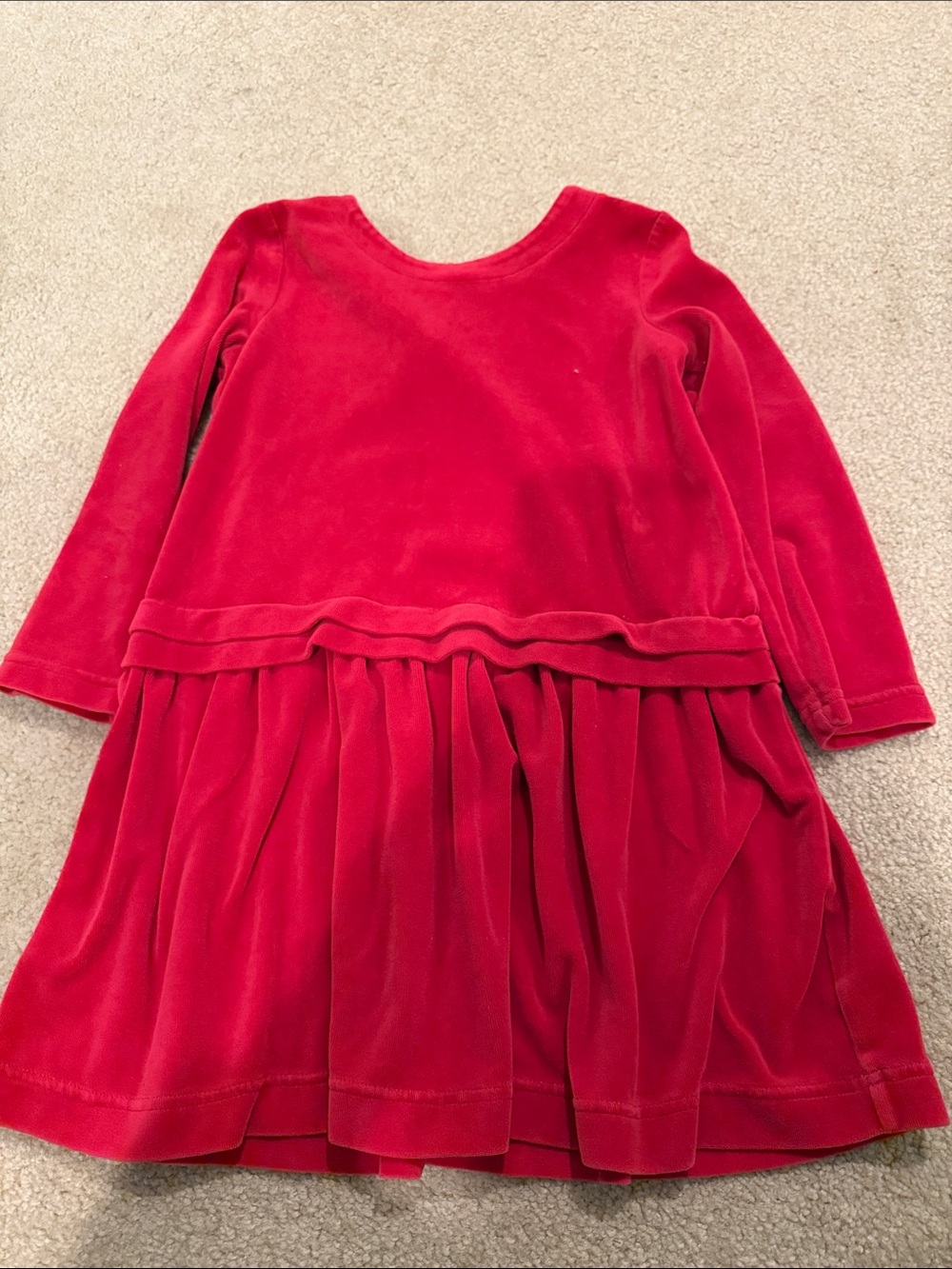 Hanna Andersson Red Velvet Long-Sleeve Party Dress